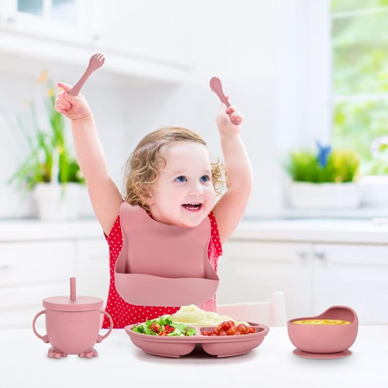 Baby & Toddler Feeding Supplies, Silicone Baby Feeding Set, Self Feeding Supplies Set, Toddler Feeding Suction Bowls , Silicone Toddler Feeding Set, Baby Led Weaning Supplies