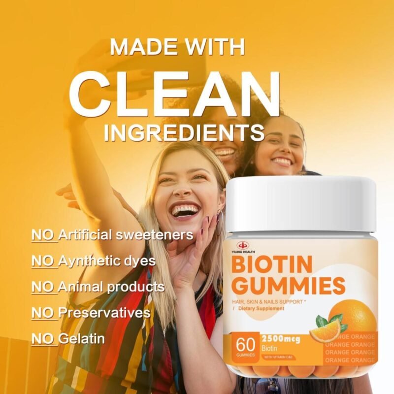 Food supplements, Protiens, Health & Nutrition, Orange Flavored Biotin Gummies