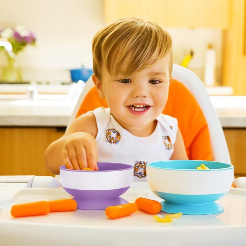 Baby & Toddler Feeding Supplies, Silicone Baby Feeding Set, Self Feeding Supplies Set, Toddler Feeding Suction Bowls